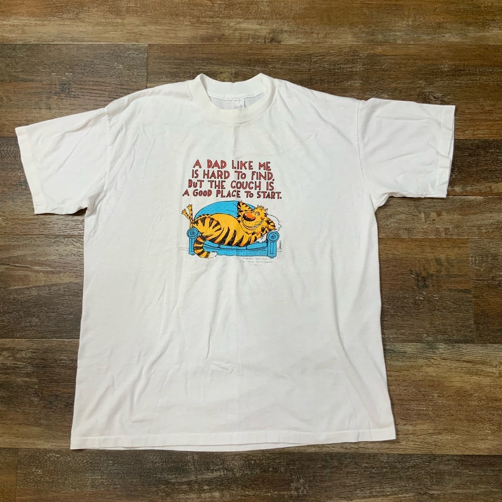 Vintage 80s shoebox, dad, father shirt, single stitch, humor, T size XL